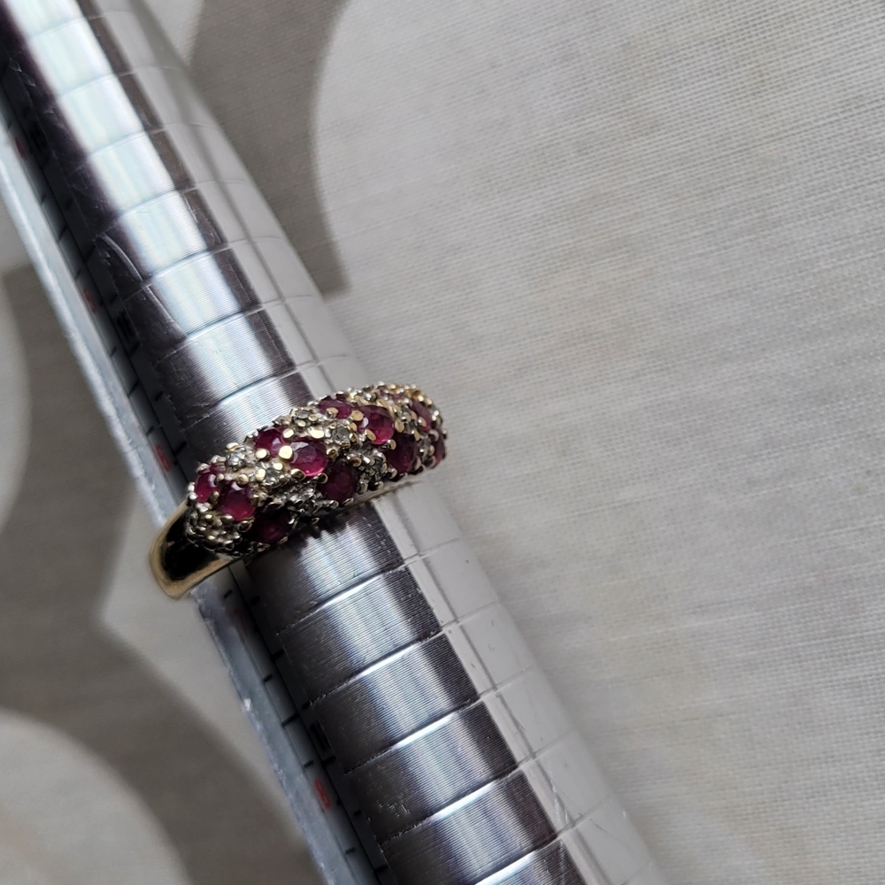 14k Solid Gold Ring Sz7 - image 7